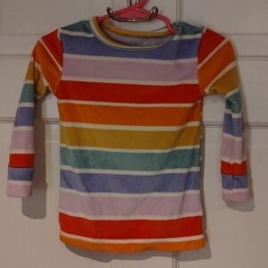 GIRLS rainbow striped fleece  sweatshirt